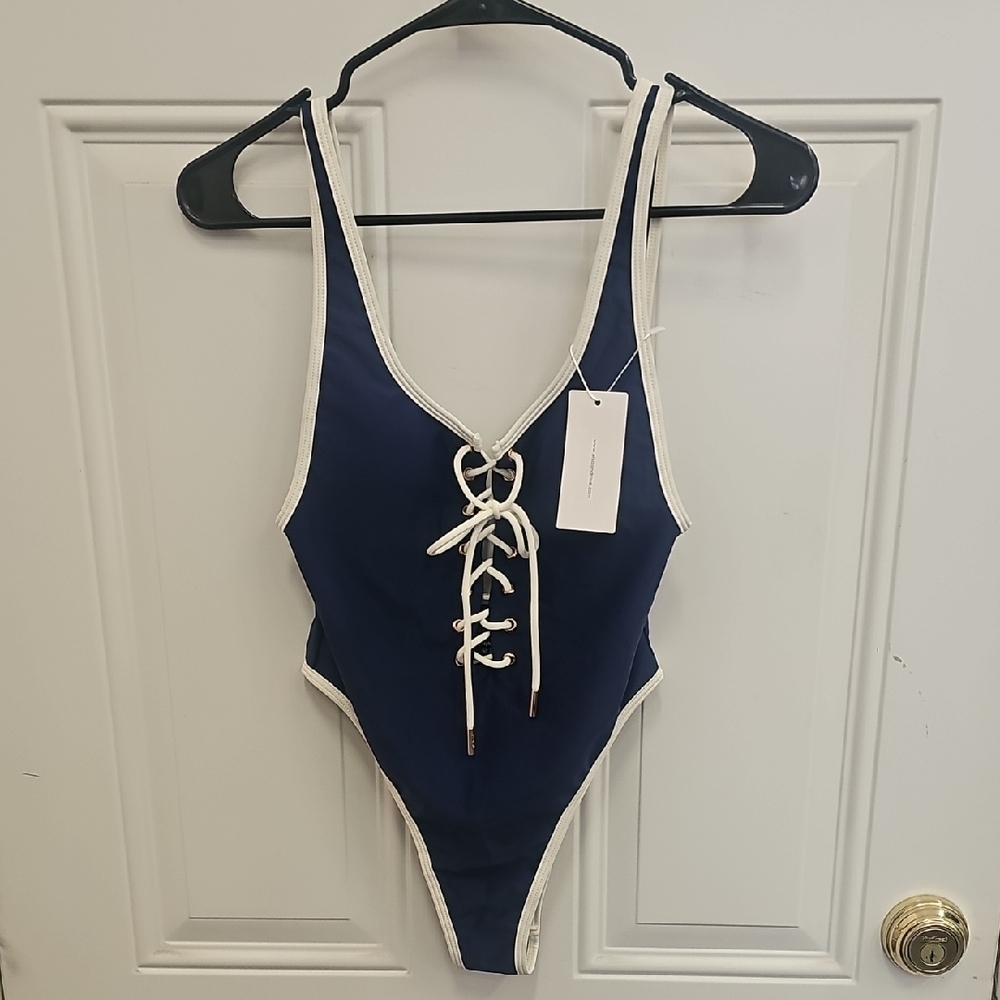 Navy, Blue, Women's, One Piece, Swimsuit, Summer, Vacation, Surf, Travel, Swim